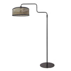 Vloerlamp Bloeba 4170ZW zwart met bamboe kap zwart/beige