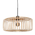 Hanglamp Breeza-Beach 4184ZW zwart met bamboe kap Ø60 cm