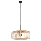 Hanglamp Breeza-Beach 4184ZW zwart met bamboe kap Ø60 cm