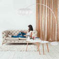 Booglamp Luma Nola 4185W wit met witte zijden kap