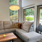 Booglamp Luma Nola 4185W wit met witte zijden kap
