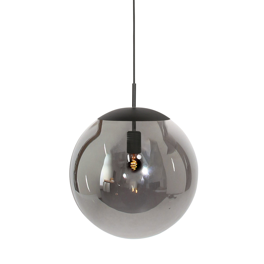 Hanglamp Bollique 4186ZW zwarte lamp met smoke glas Ø40 cm