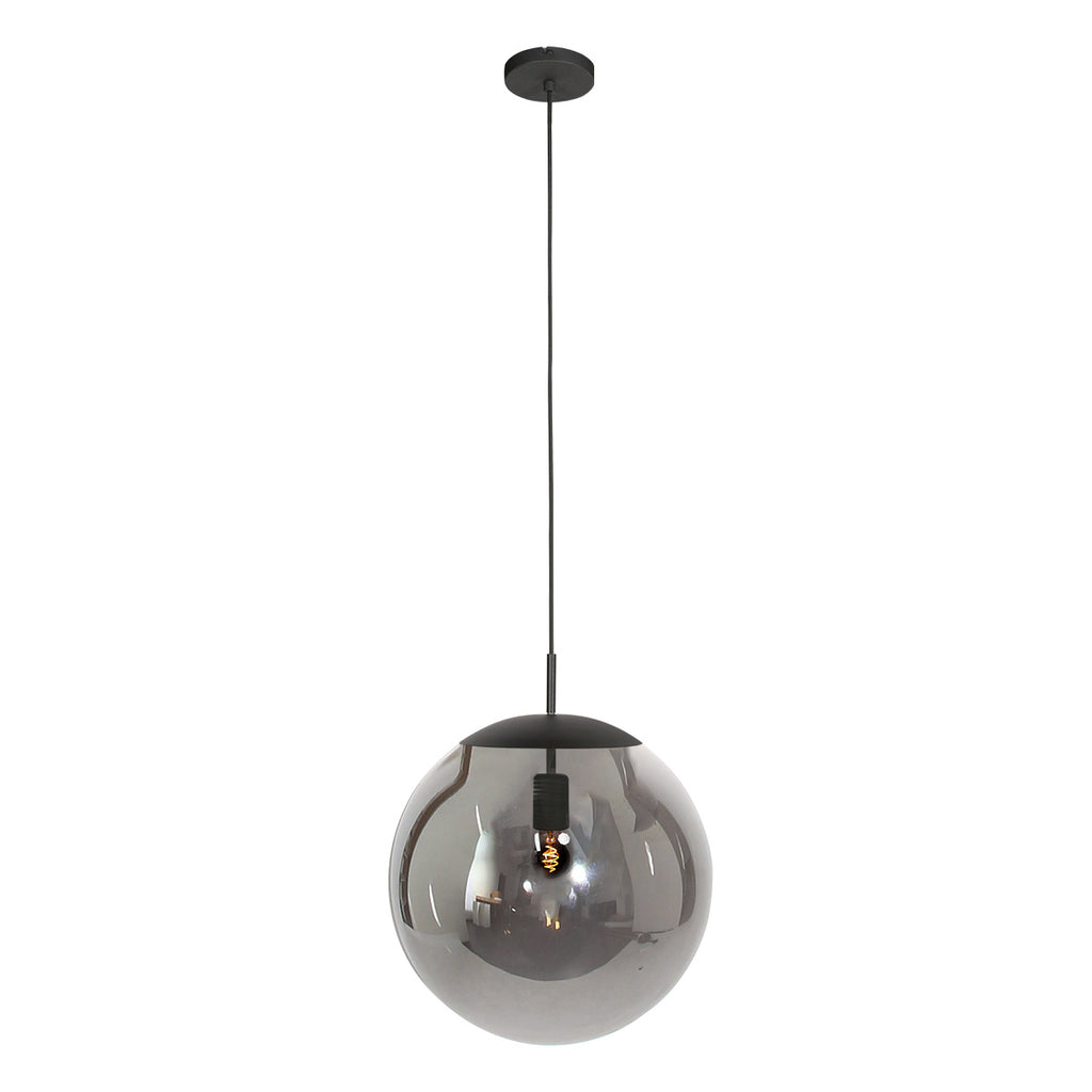 Hanglamp Bollique 4186ZW zwarte lamp met smoke glas Ø40 cm
