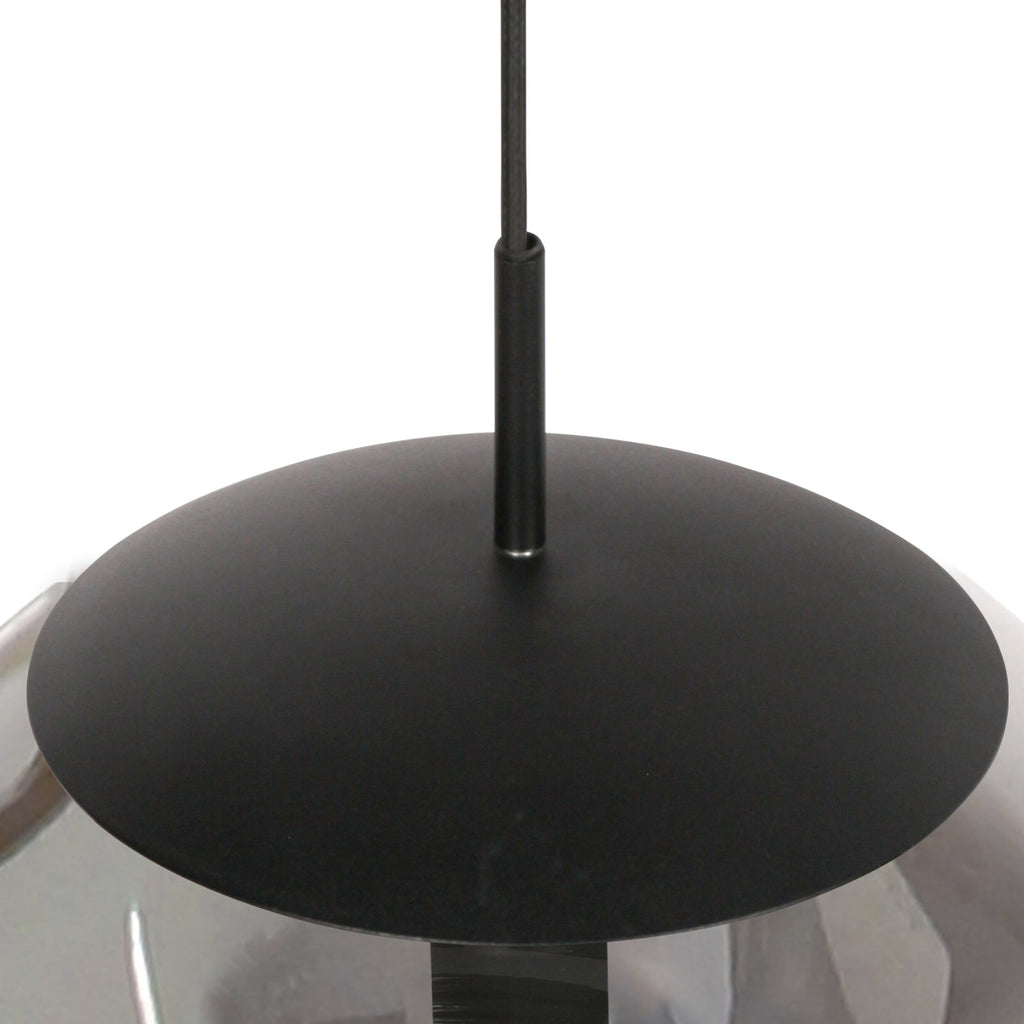 Hanglamp Bollique 4186ZW zwarte lamp met smoke glas Ø40 cm