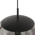 Hanglamp Bollique 4186ZW zwarte lamp met smoke glas Ø40 cm