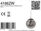 Hanglamp Bollique 4186ZW zwarte lamp met smoke glas Ø40 cm
