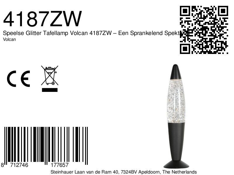 Speelse Glitter Tafellamp Volcan 4187ZW – Een Sprankelend Spektakel