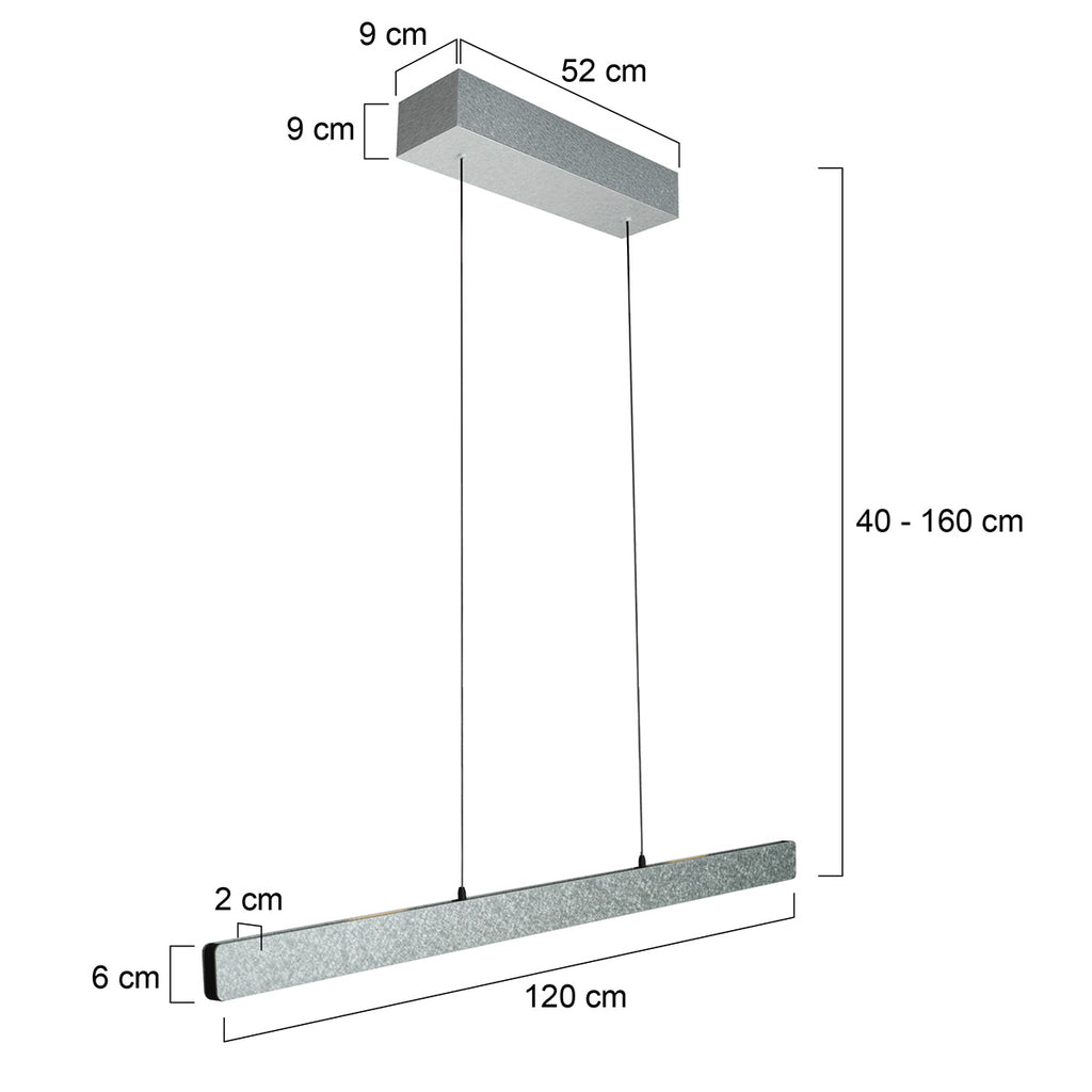 Champagne-staal kleurige hanglamp Fluxy 4189ST et cable lift 120cmwn