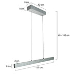 Champagne-staal kleurige hanglamp Fluxy 4189ST et cable lift 120cmwn
