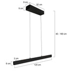 Zwarte hanglamp Fluxy 4189 – In hoogte verstelbaar tot 160 cm, breedte 120 cm