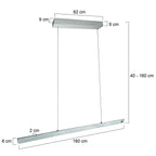 Champagne-staal kleurige hanglamp Fluxy 4190ST et cable lift 160cm