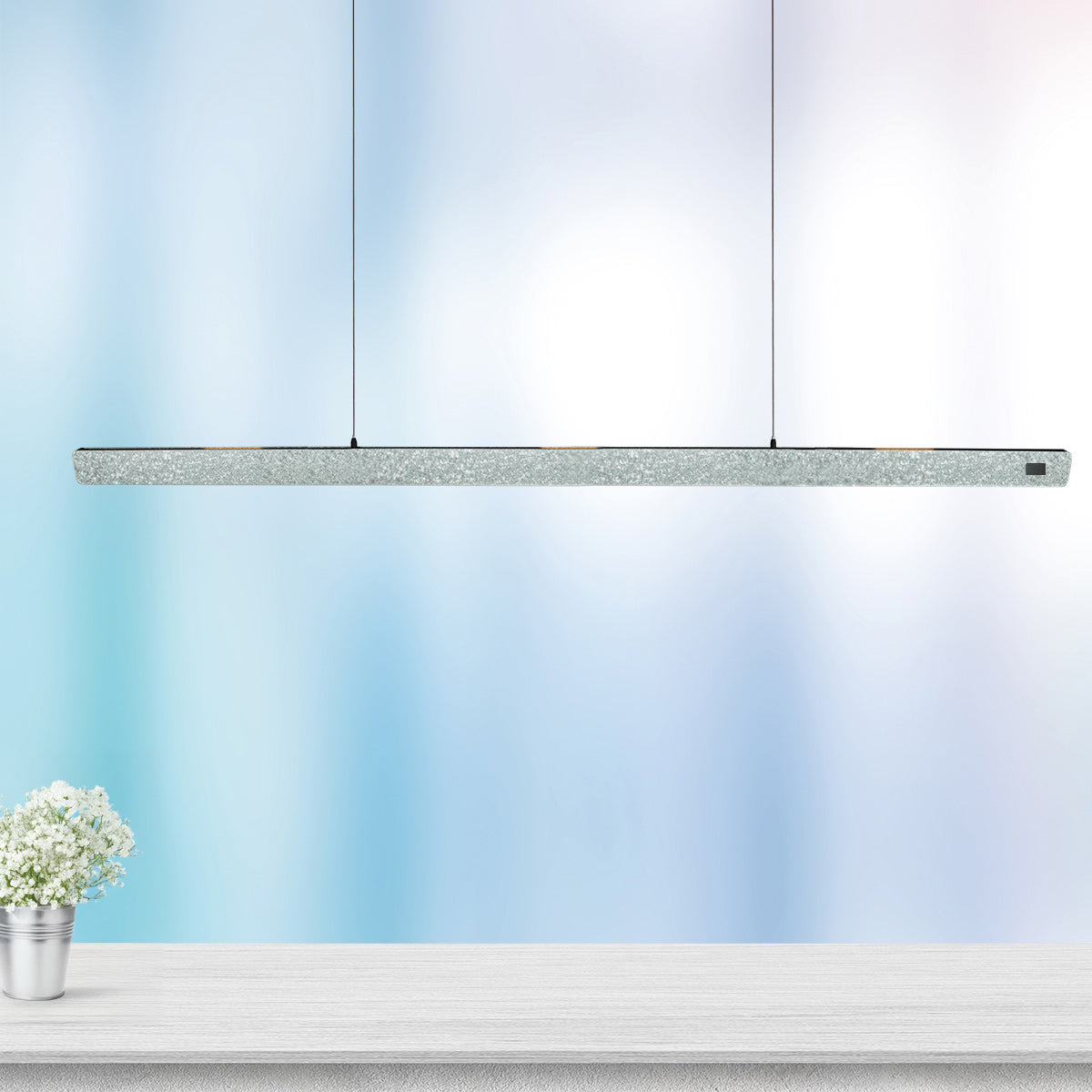 Champagne-staal kleurige hanglamp Fluxy 4190ST et cable lift 160cm