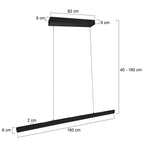Zwarte hanglamp Fluxy 4190ZW – In hoogte verstelbaar tot 160 cm, breedte 160 cm