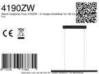 Zwarte hanglamp Fluxy 4190ZW – In hoogte verstelbaar tot 160 cm, breedte 160 cm