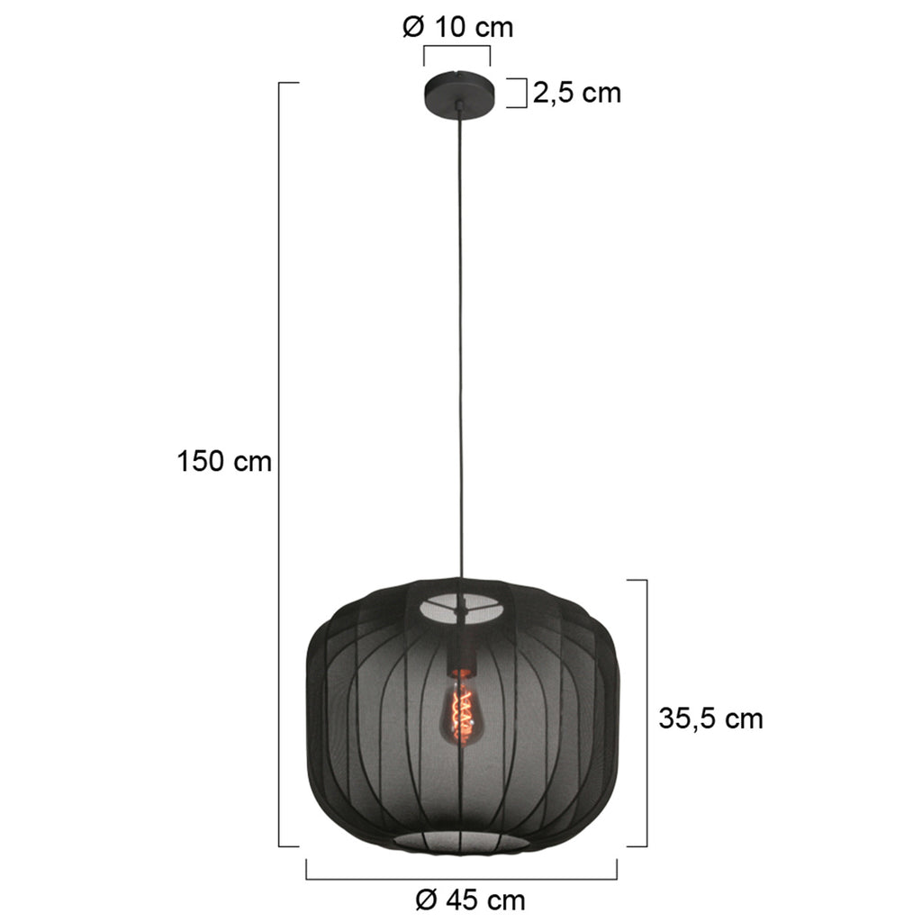 Zwarte Hanglamp Sable 4191ZW – Stijlvol en Sfeervol Design