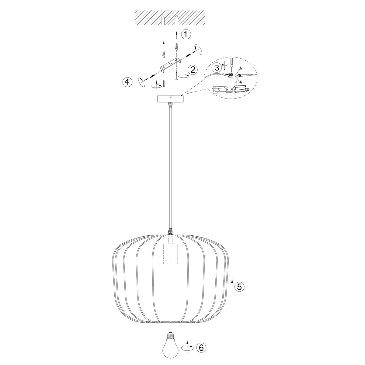 Zwarte Hanglamp Sable 4191ZW – Stijlvol en Sfeervol Design