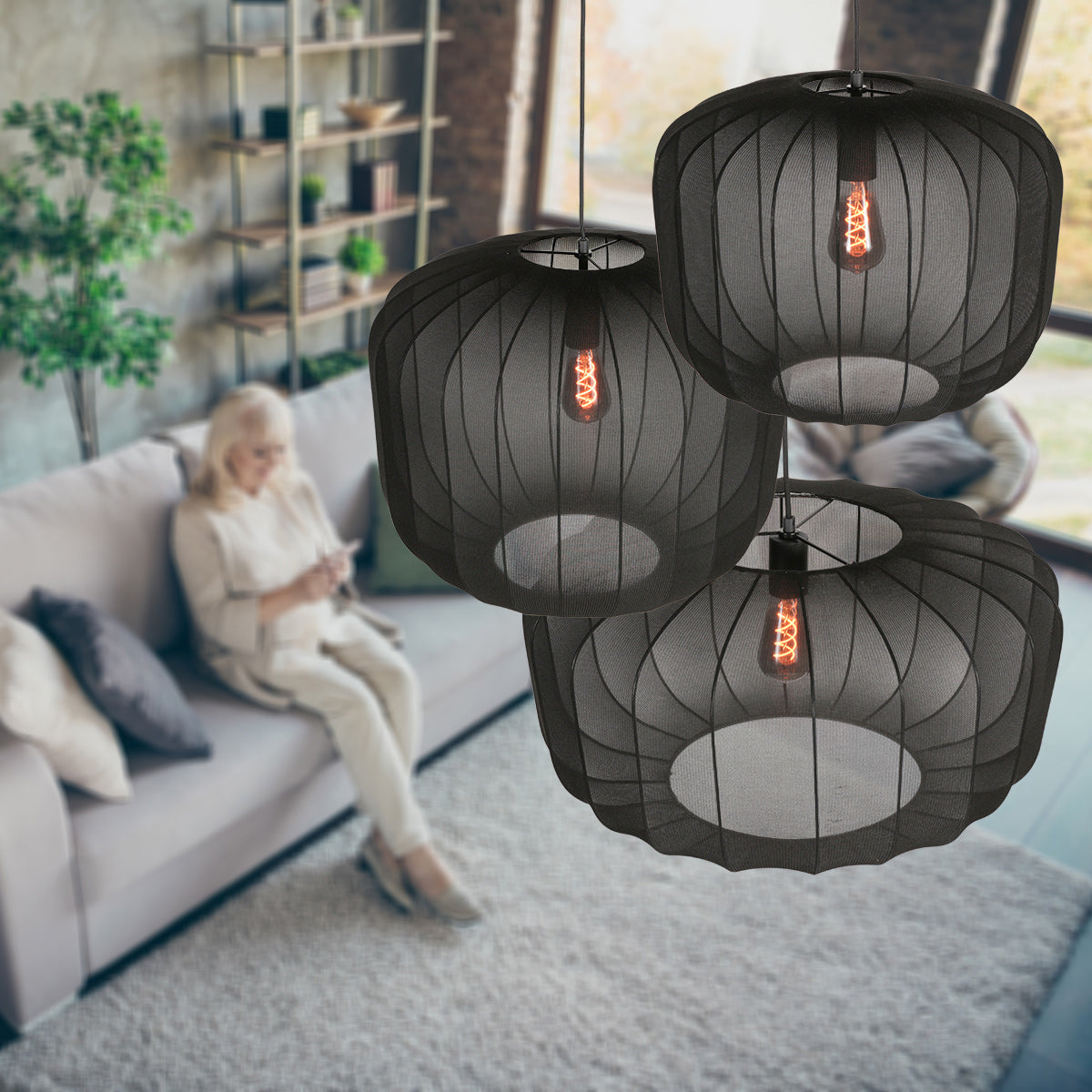 Zwarte Hanglamp Sable 4191ZW – Stijlvol en Sfeervol Design