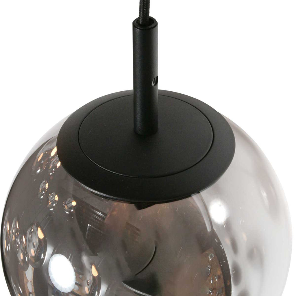 Hanglamp Bollique 4195ZW zwarte vide lamp met 12 lichtpunten