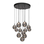 Hanglamp Bollique 4195ZW zwarte vide lamp met 12 lichtpunten