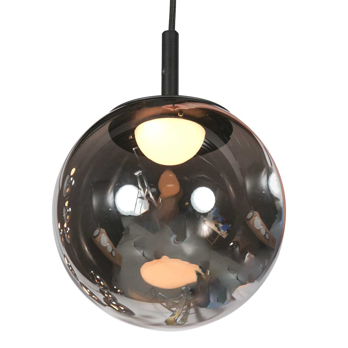 Hanglamp Bollique 4195ZW zwarte vide lamp met 12 lichtpunten