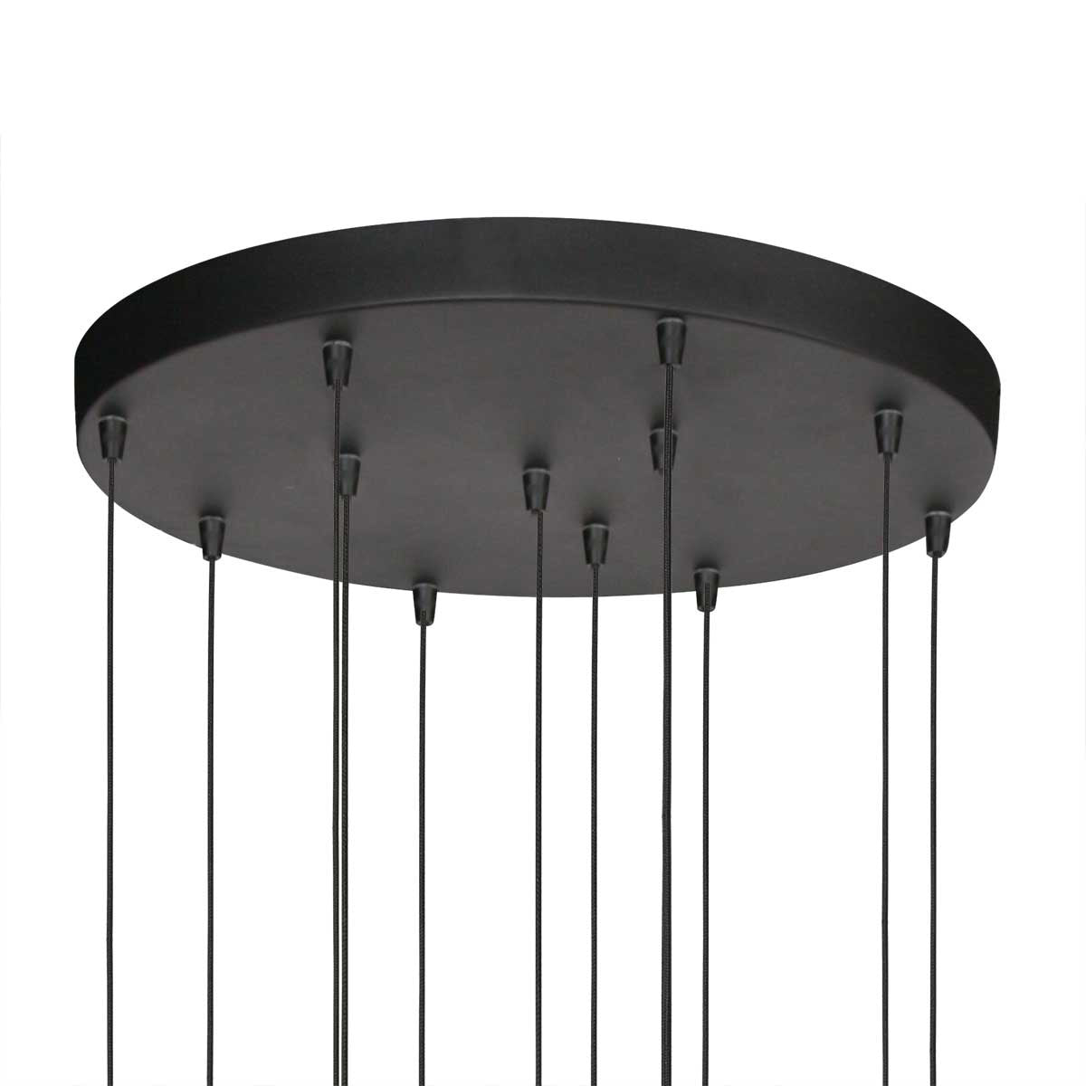 Hanglamp Bollique 4195ZW zwarte vide lamp met 12 lichtpunten