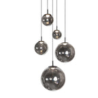 Hanglamp Bollique 4196ZW zwarte vide lamp met smoke glas