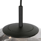 Hanglamp Bollique 4196ZW zwarte vide lamp met smoke glas