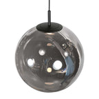 Hanglamp Bollique 4196ZW zwarte vide lamp met smoke glas