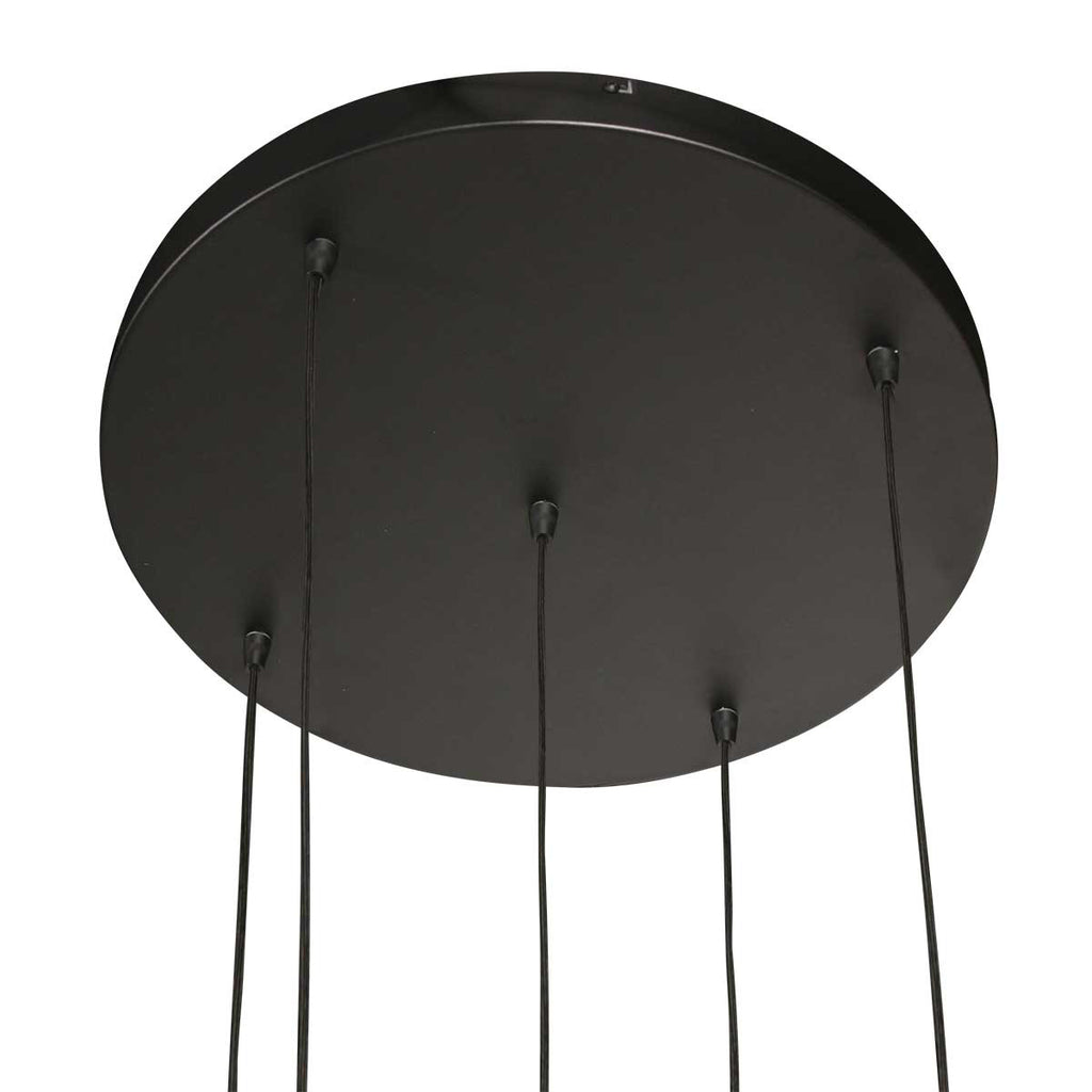 Hanglamp Bollique 4196ZW zwarte vide lamp met smoke glas