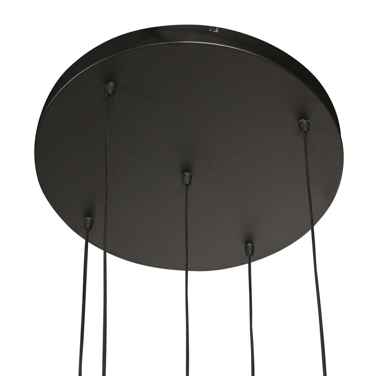 Hanglamp Bollique 4196ZW zwarte vide lamp met smoke glas