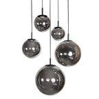 Hanglamp Bollique 4196ZW zwarte vide lamp met smoke glas