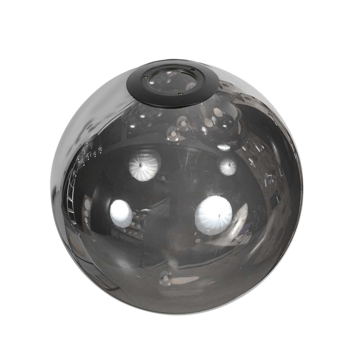 Hanglamp Bollique 4196ZW zwarte vide lamp met smoke glas