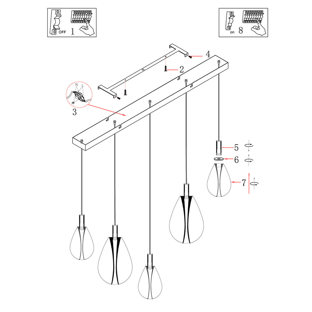 Glimsy 4197ZW hanglamp met Smoke Glas
