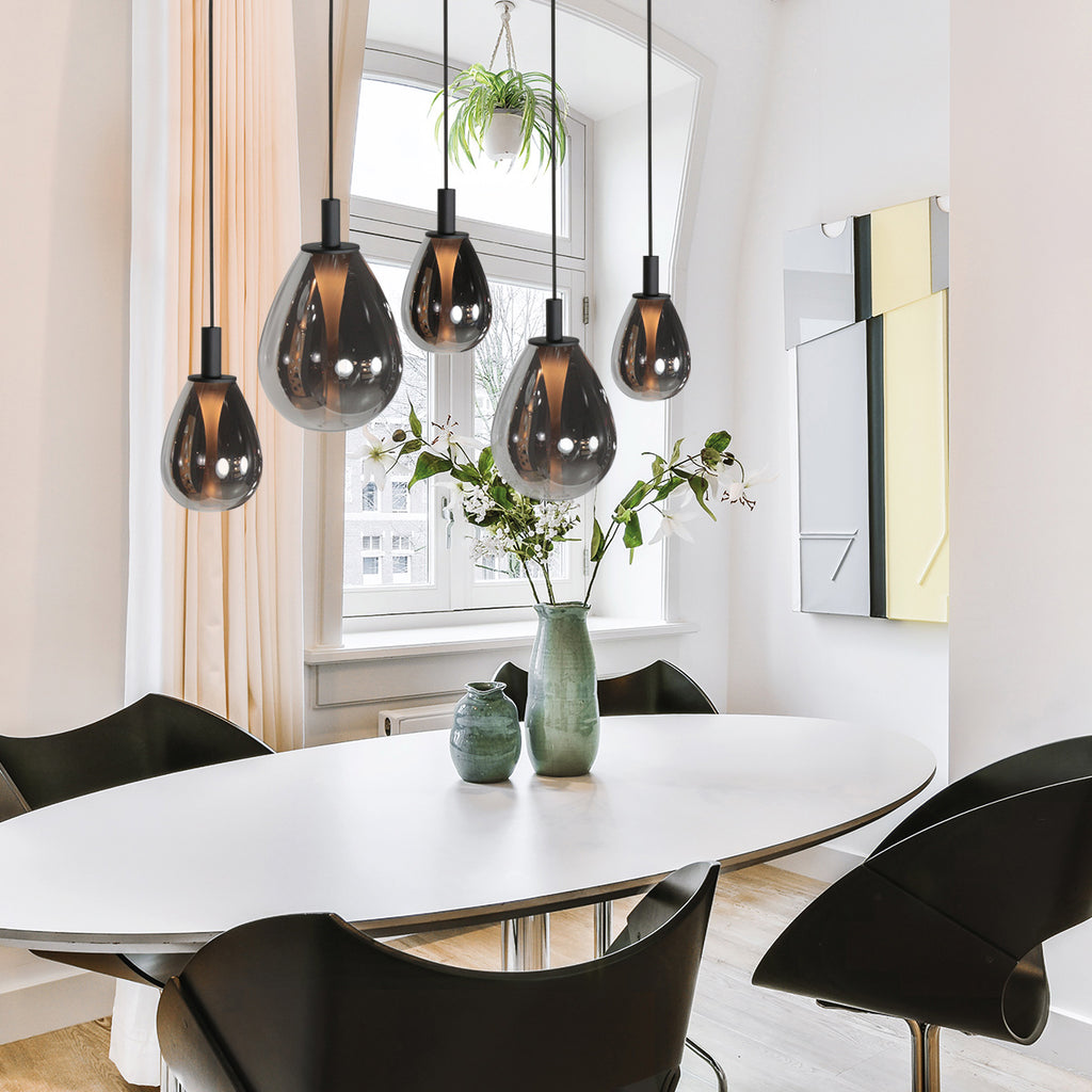 Glimsy 4197ZW hanglamp met Smoke Glas