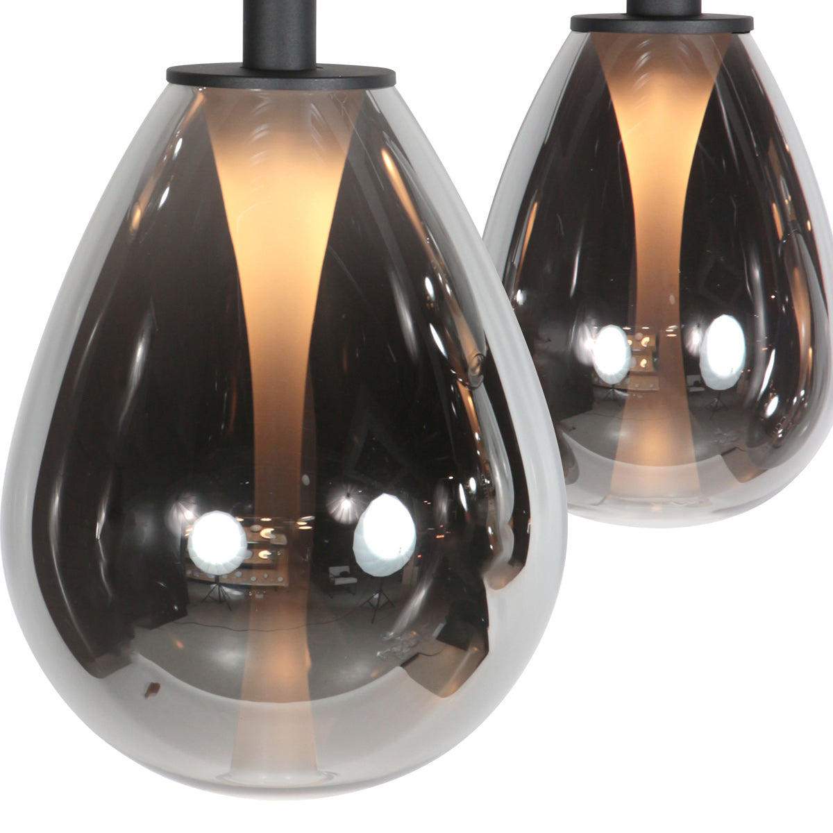 Glimsy 4197ZW hanglamp met Smoke Glas