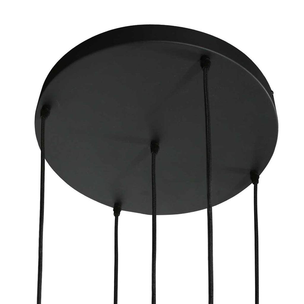Glimsy 4198ZW Hanglamp 5 lichts met smoke glazen