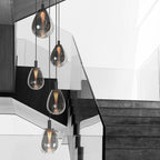 Glimsy 4198ZW Hanglamp 5 lichts met smoke glazen