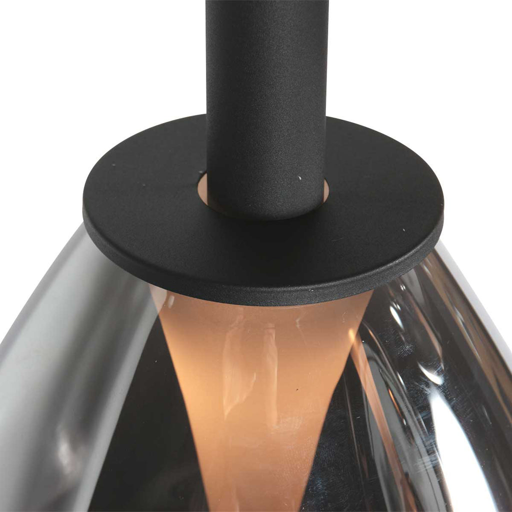 Glimsy 4198ZW Hanglamp 5 lichts met smoke glazen