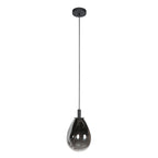 Glimsy 4199ZW Hanglamp – Zwart Glas Ø22 cm