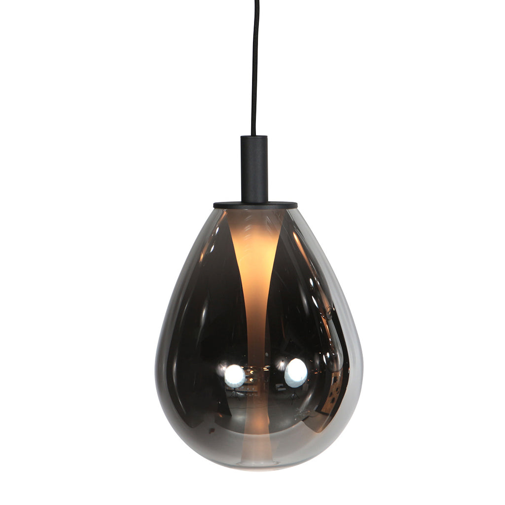 Glimsy 4199ZW Hanglamp – Zwart Glas Ø22 cm