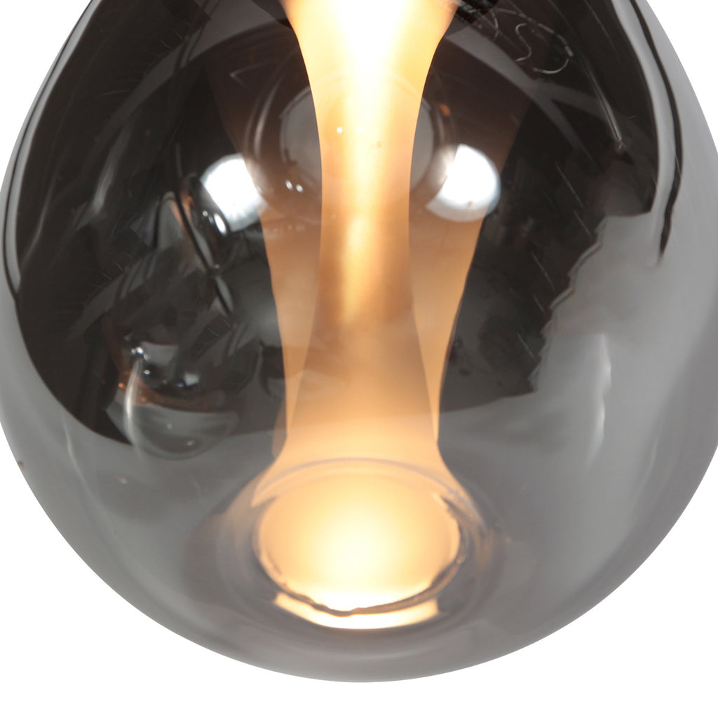 Glimsy 4199ZW Hanglamp – Zwart Glas Ø22 cm