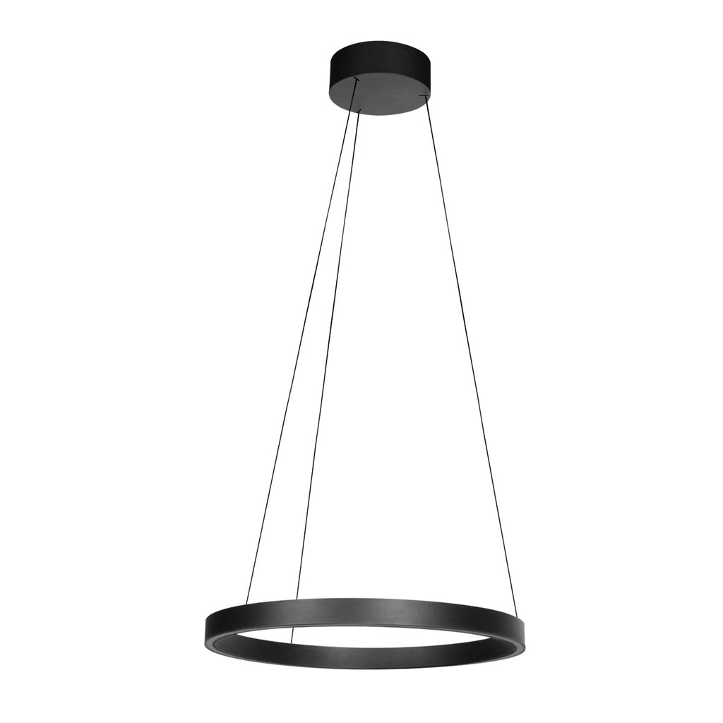 Ronde zwarte hanglamp Mykty 4203ZW – 60 cm diameter, in hoogte verstelbaar met Cable Lift, 7800 lumen