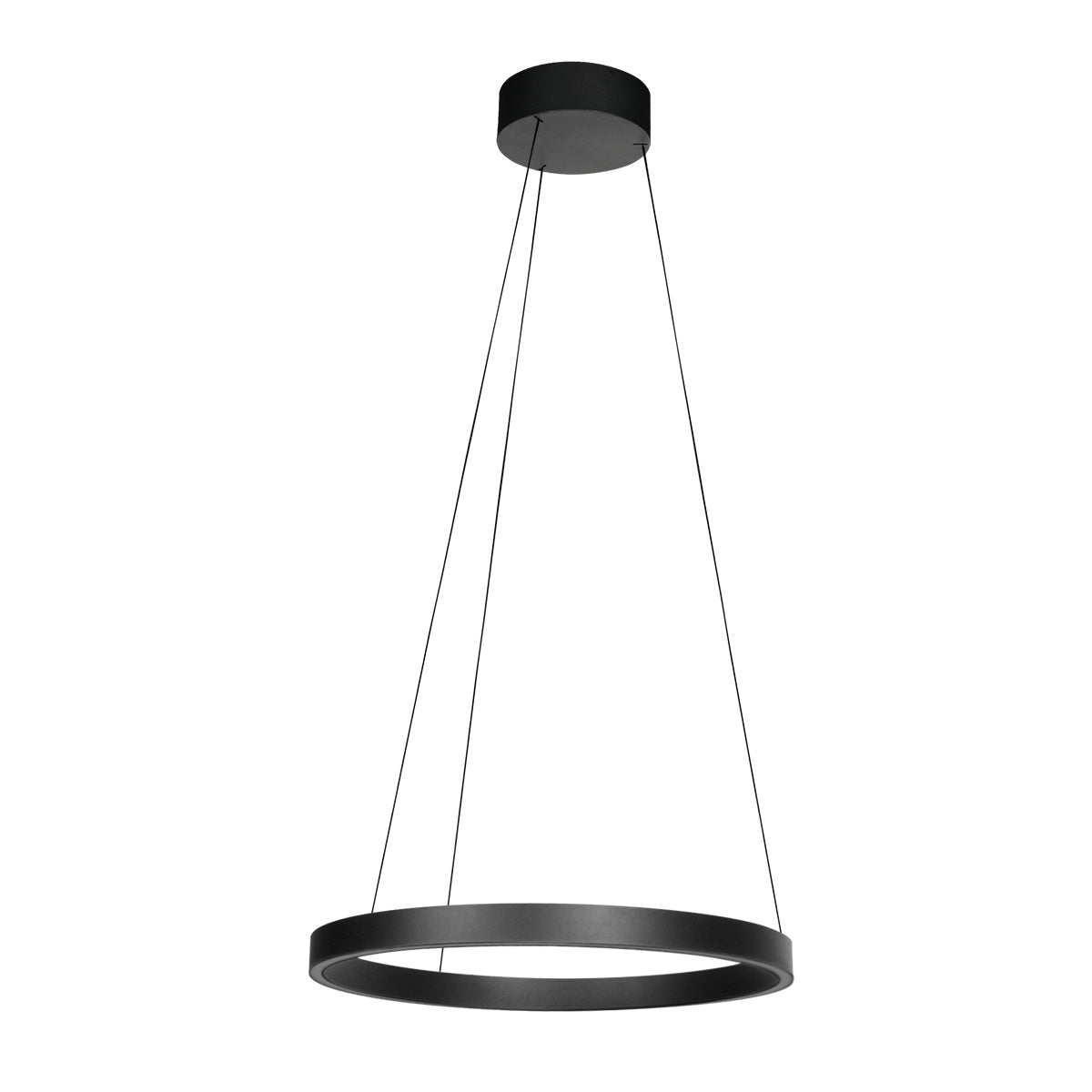 Ronde zwarte hanglamp Mykty 4203ZW – 60 cm diameter, in hoogte verstelbaar met Cable Lift, 7800 lumen