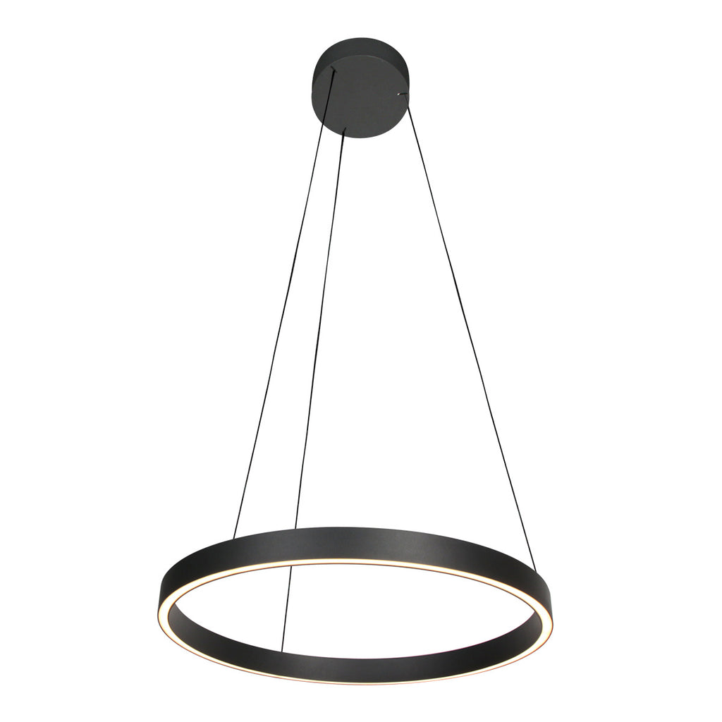 Ronde zwarte hanglamp Mykty 4203ZW – 60 cm diameter, in hoogte verstelbaar met Cable Lift, 7800 lumen
