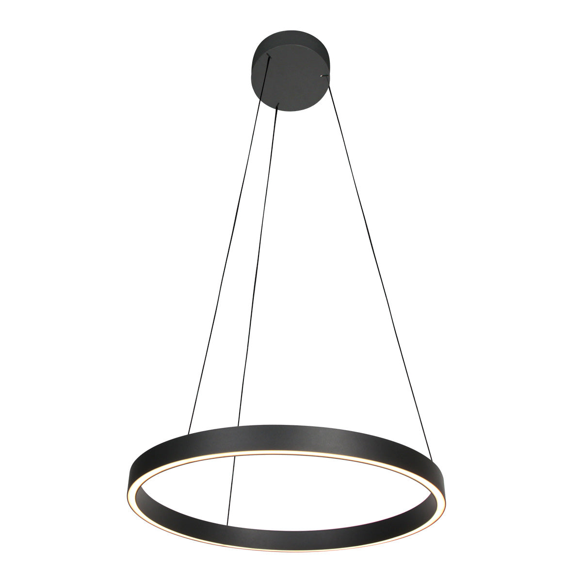 Ronde zwarte hanglamp Mykty 4203ZW – 60 cm diameter, in hoogte verstelbaar met Cable Lift, 7800 lumen
