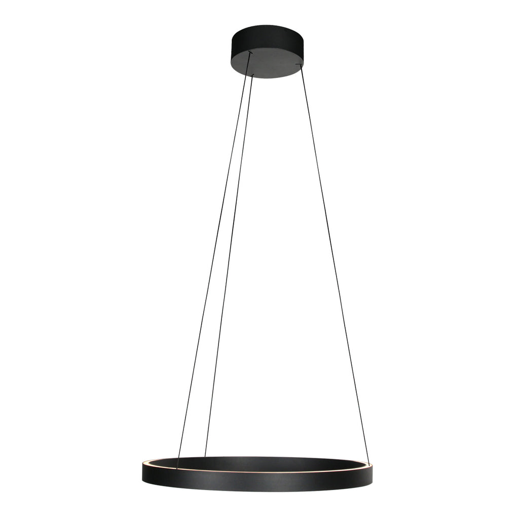 Ronde zwarte hanglamp Mykty 4203ZW – 60 cm diameter, in hoogte verstelbaar met Cable Lift, 7800 lumen