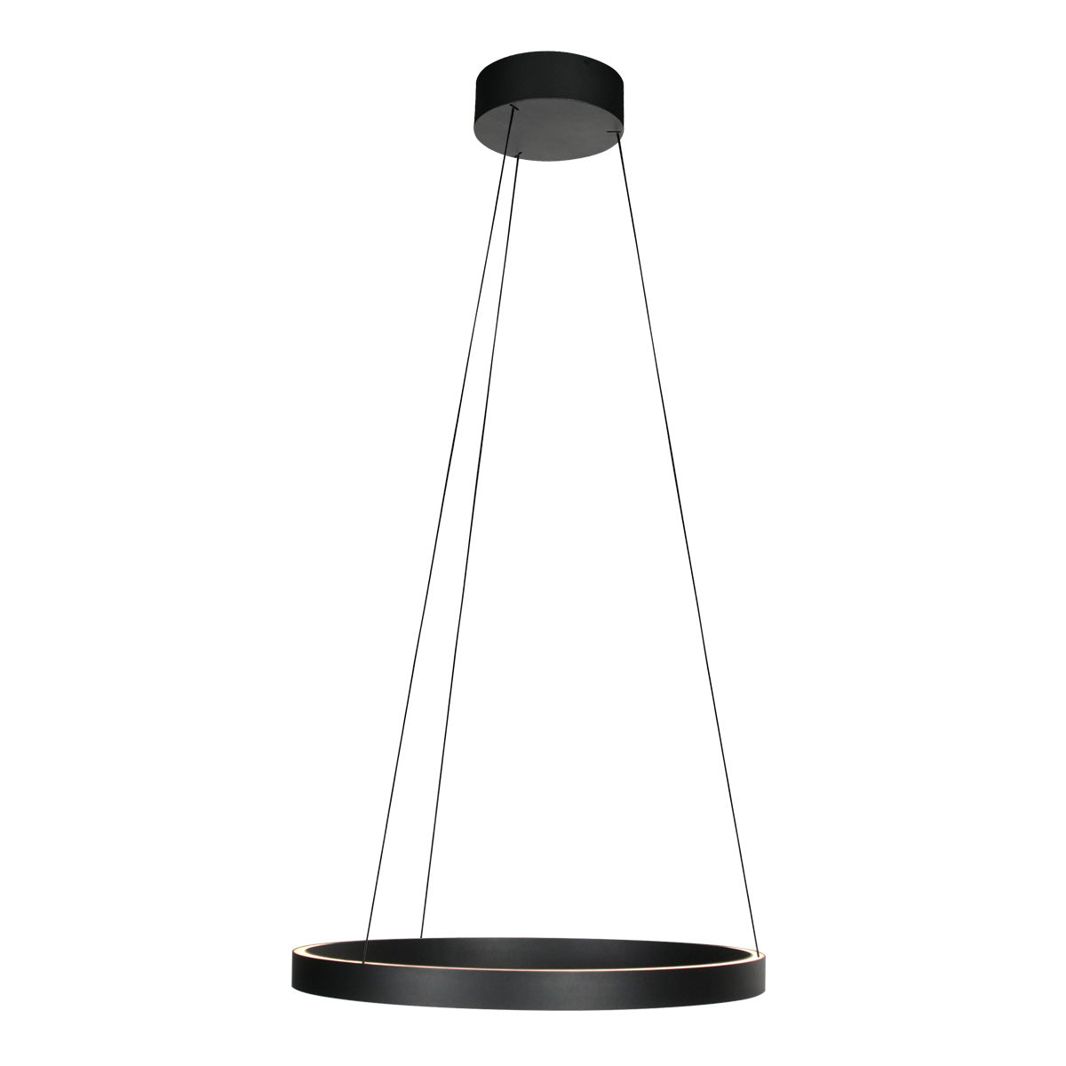Ronde zwarte hanglamp Mykty 4203ZW – 60 cm diameter, in hoogte verstelbaar met Cable Lift, 7800 lumen