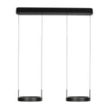 Zwarte hanglamp Mykty 4204 – Twee zwevende cirkels, individueel in hoogte verstelbaar, 6000 lumen, 2700K