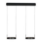 Zwarte hanglamp Mykty 4204 – Twee zwevende cirkels, individueel in hoogte verstelbaar, 6000 lumen, 2700K