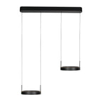 Zwarte hanglamp Mykty 4204 – Twee zwevende cirkels, individueel in hoogte verstelbaar, 6000 lumen, 2700K